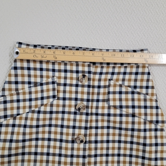 NEW H&M Plaid Button-Front Skirt Size 6 - Picture 5 of 13